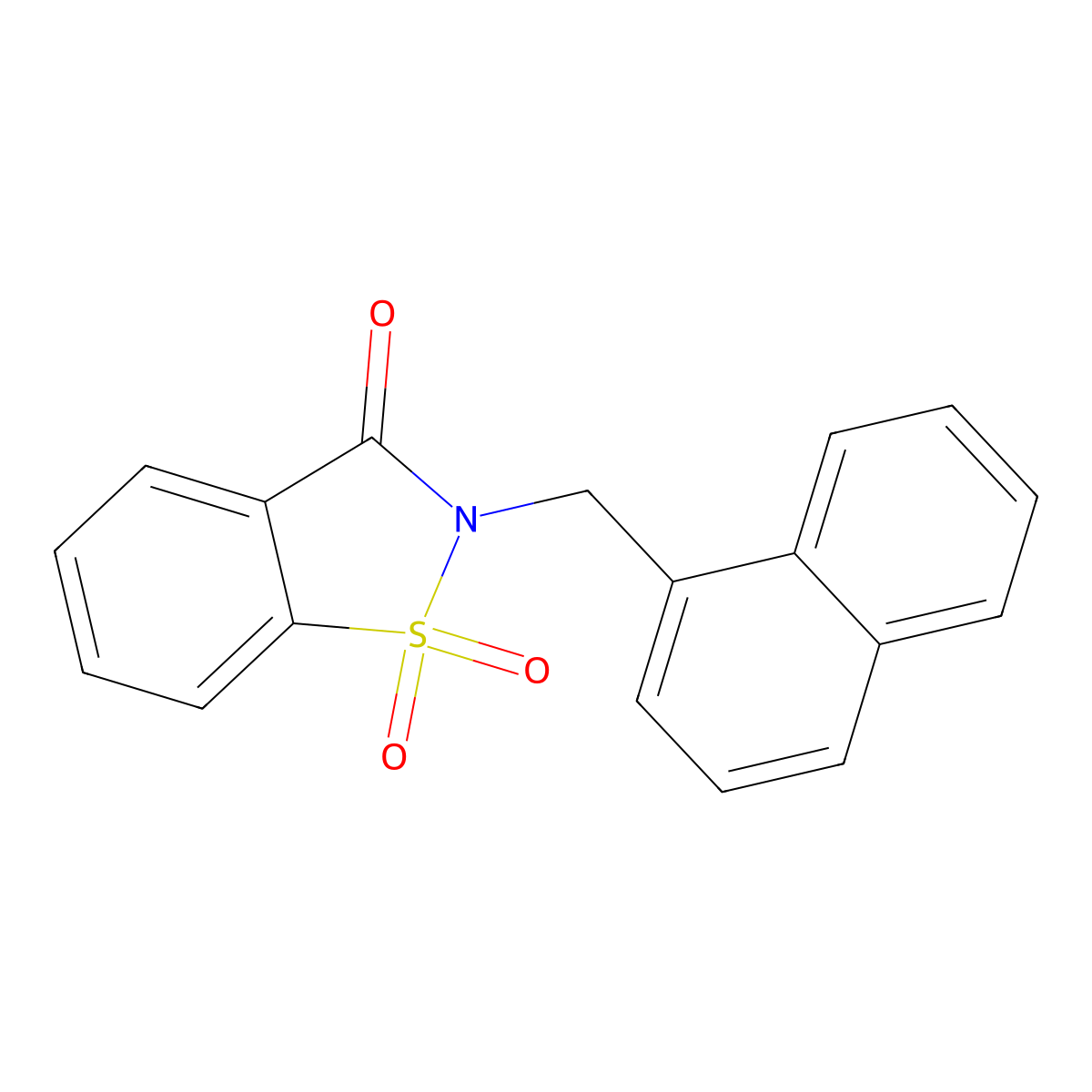 2-(Naphthalen-1-ylmethyl)-1,1-dioxo-1,2-benzothiazol-3-one molecular structure, CAS 41335-58-4