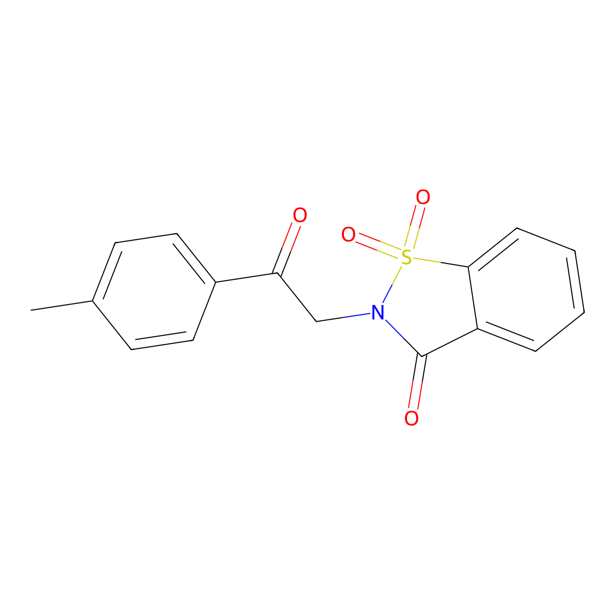 2-[2-(4-methylphenyl)-2-oxoethyl]-1H-1,2-benzisothiazole-1,1,3(2H)-trione molecular structure, CAS 41335-63-1