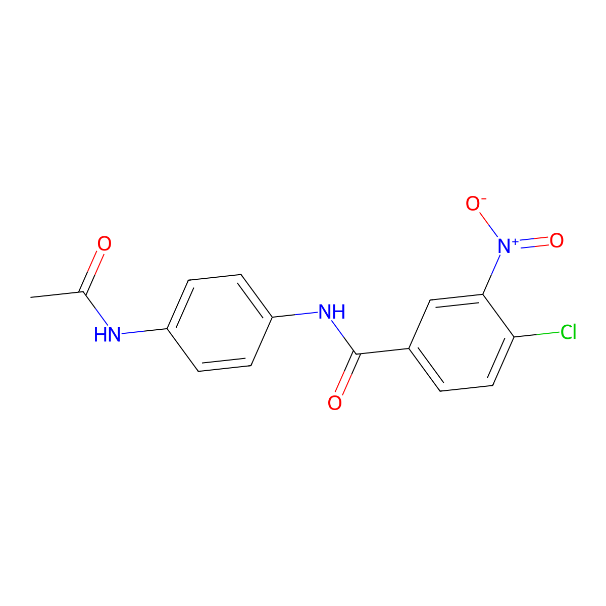 N-[4-(acetylamino)phenyl]-4-chloro-3-nitrobenzamide molecular structure, CAS 41339-12-2
