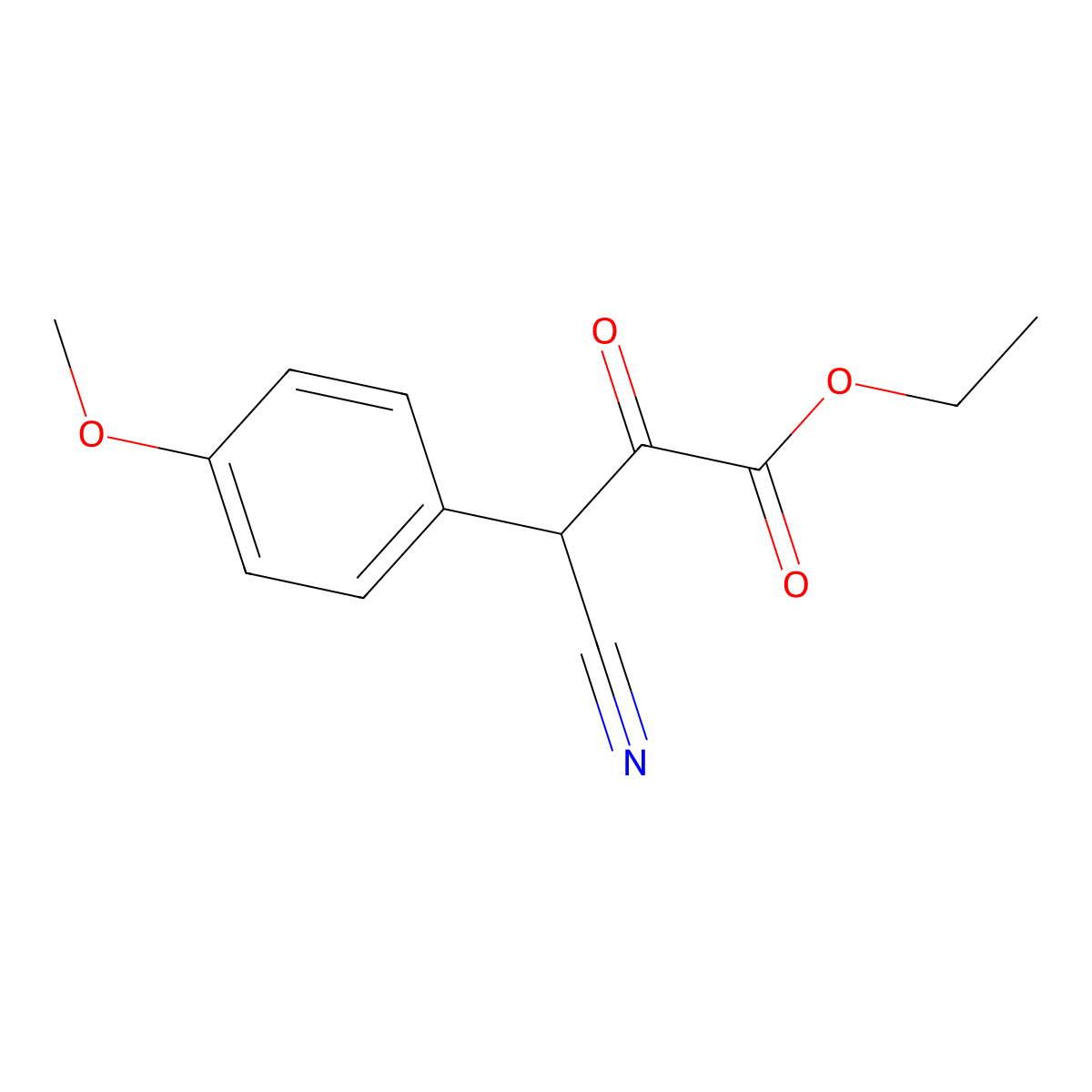 Ethyl 3-cyano-3-(4-methoxyphenyl)-2-oxopropanoate molecular structure, CAS 41339-41-7
