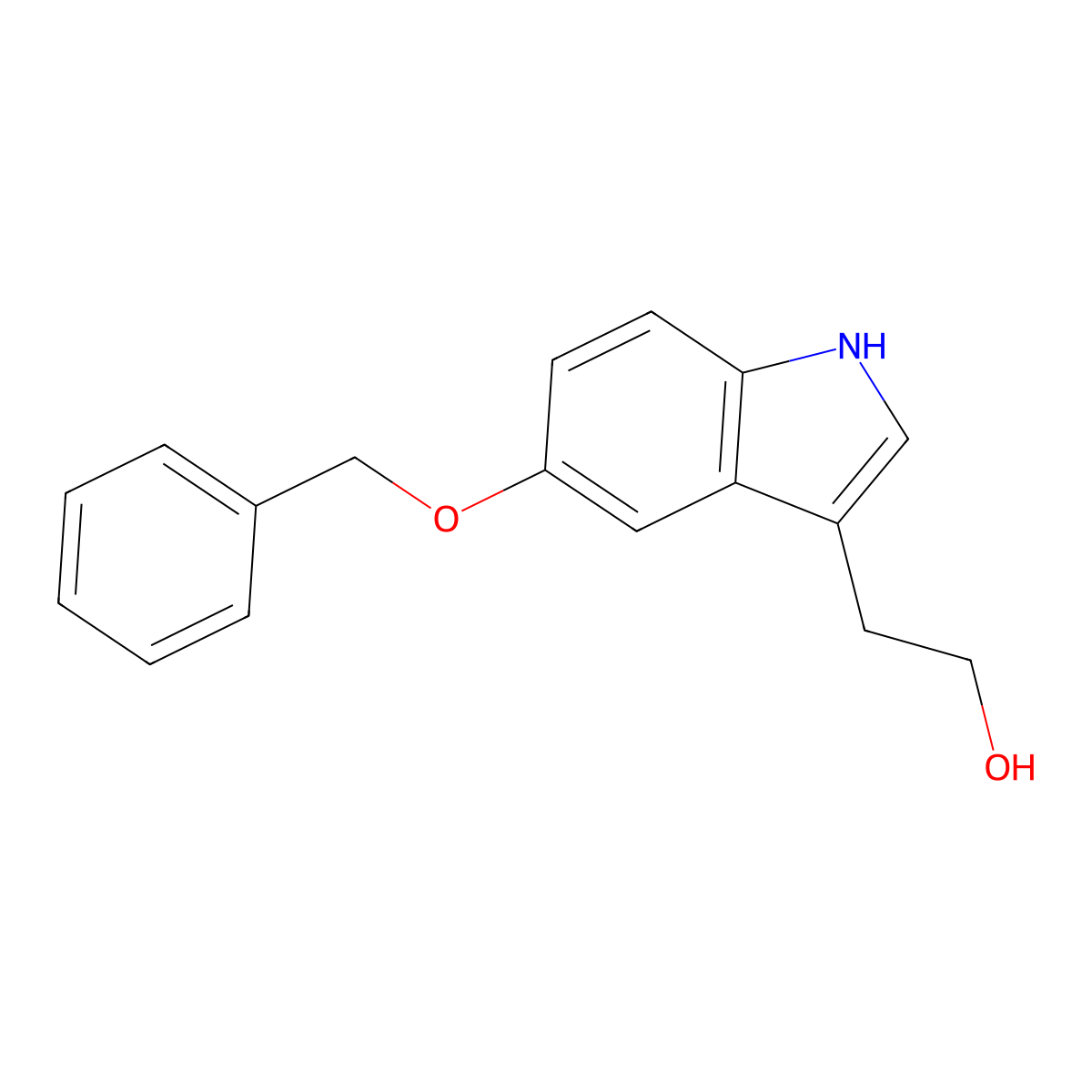5-Benzyloxy-3-(2-hydroxyethyl)indole molecular structure, CAS 41339-61-1