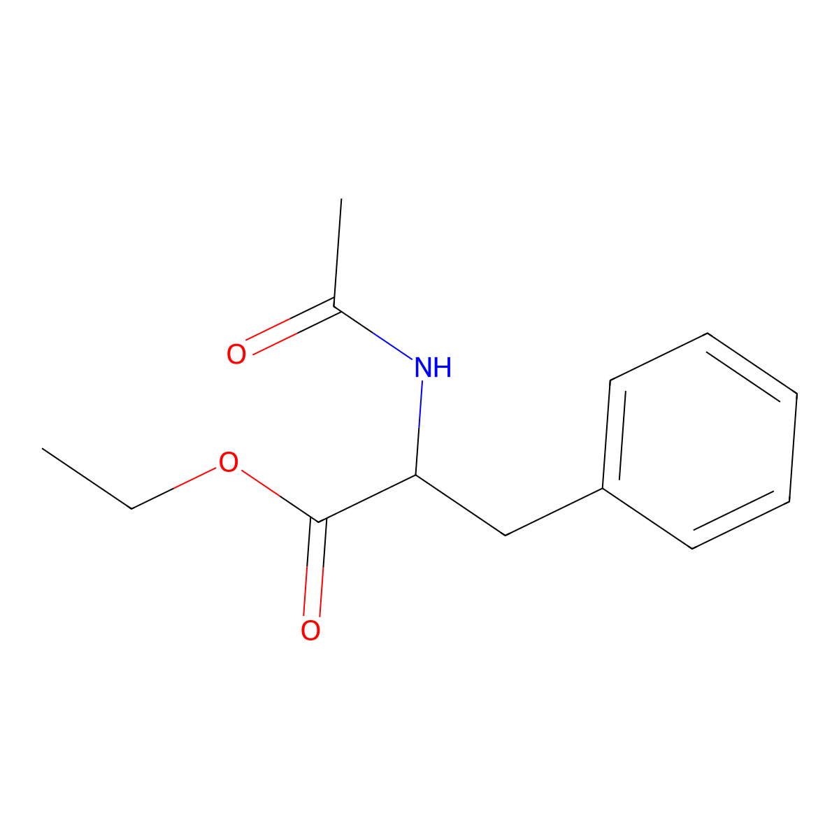Ethyl 2-acetamido-3-phenylpropanoate molecular structure, CAS 4134-09-2