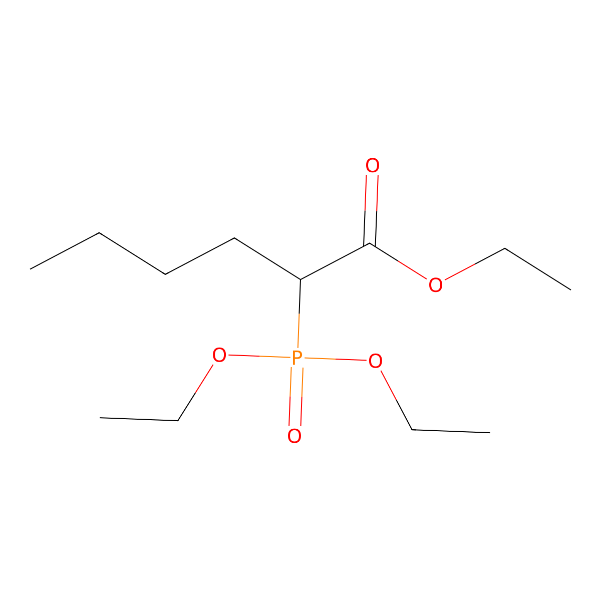 Ethyl 2-(diethoxyphosphoryl)hexanoate molecular structure, CAS 4134-14-9