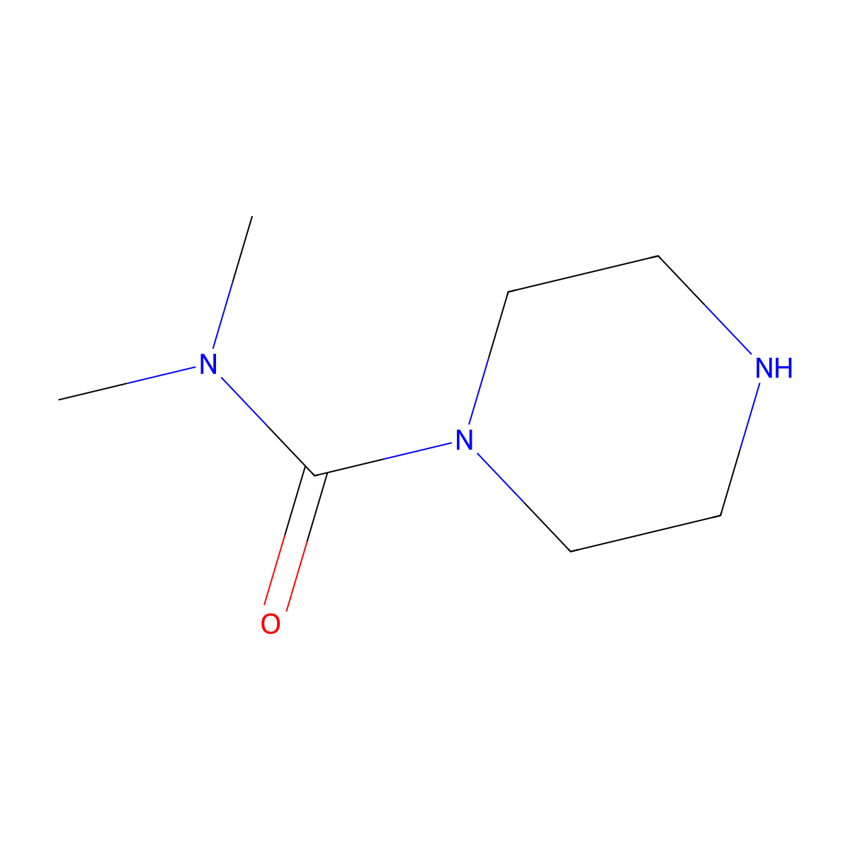 n,n-Dimethylpiperazine-1-carboxamide molecular structure, CAS 41340-78-7