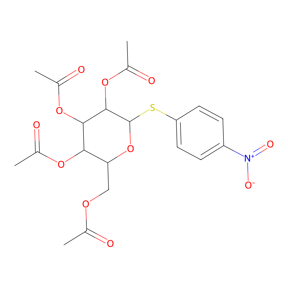 4-Nitrophenyl 2,3,4,6-tetra-O-acetyl-b-D-thiogalactopyranoside molecular structure, CAS 41341-55-3
