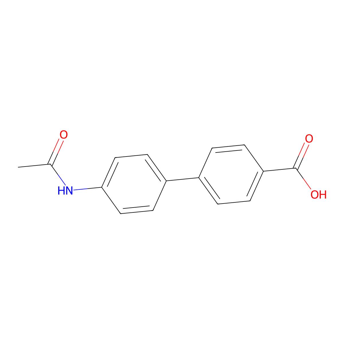 4'-(Acetylamino)[1,1'-biphenyl]-4-carboxylic acid molecular structure, CAS 41345-35-1