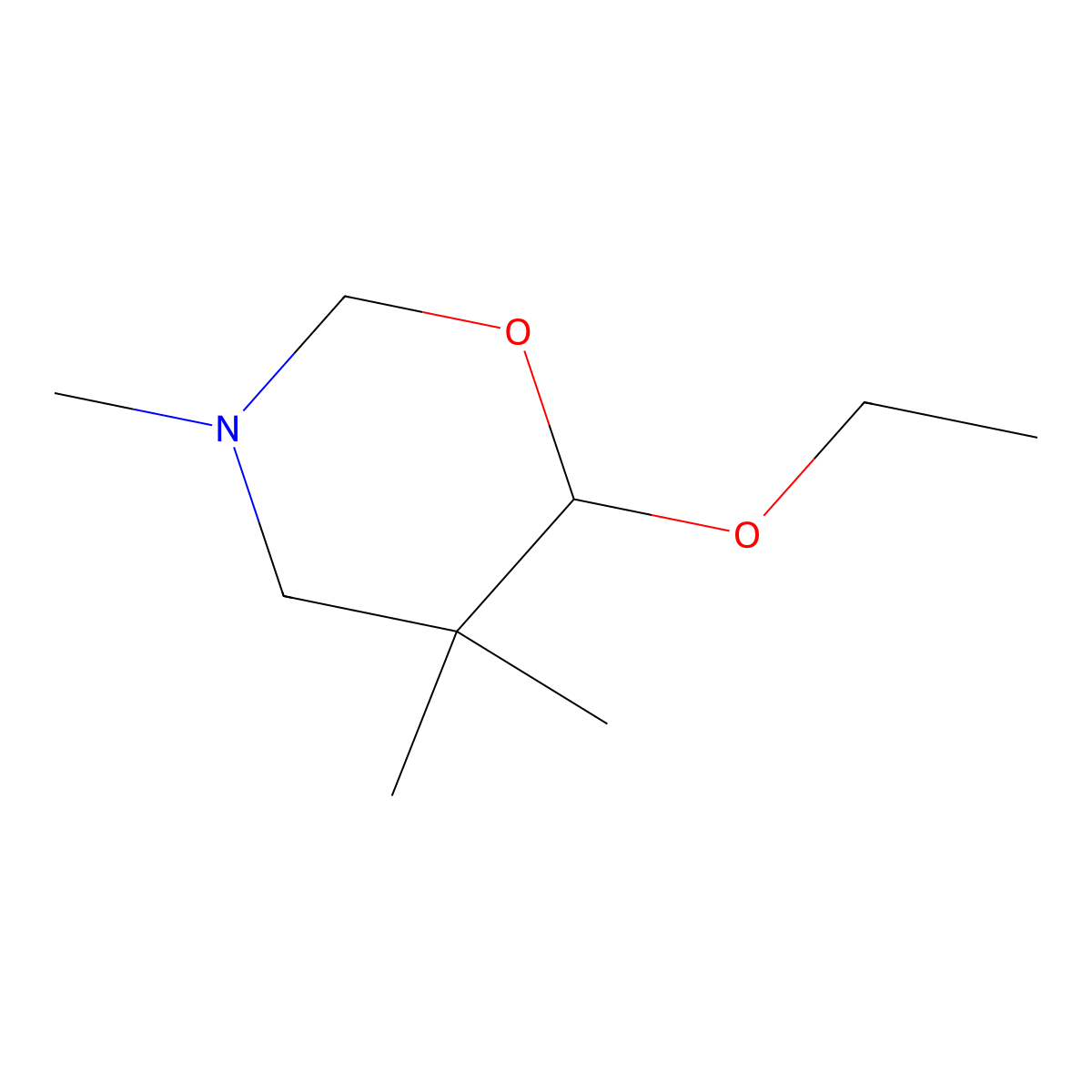 6-Ethoxy-3,5,5-trimethyl-1,3-oxazinane molecular structure, CAS 41348-57-6