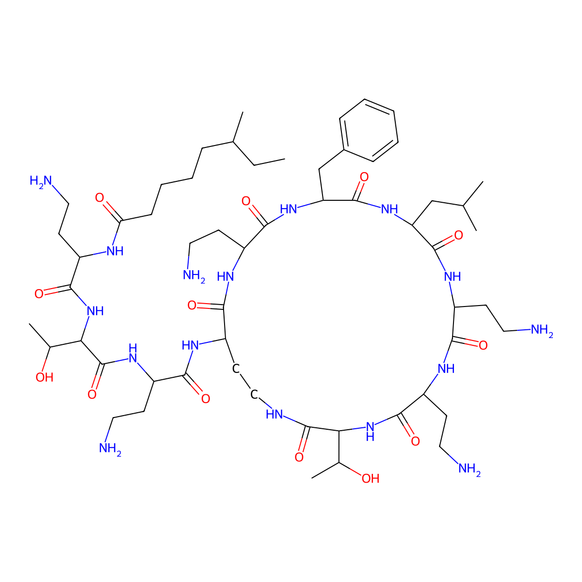 Polymyxin B1 molecular structure, CAS 4135-11-9