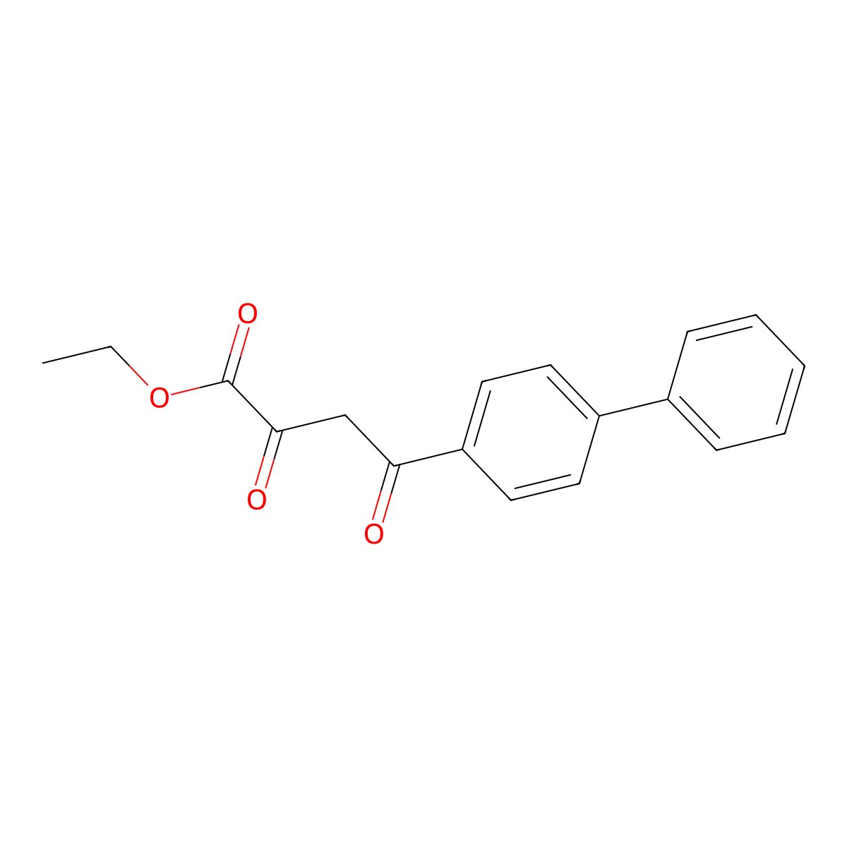 Ethyl 4-{[1,1'-biphenyl]-4-yl}-2,4-dioxobutanoate molecular structure, CAS 41350-17-8