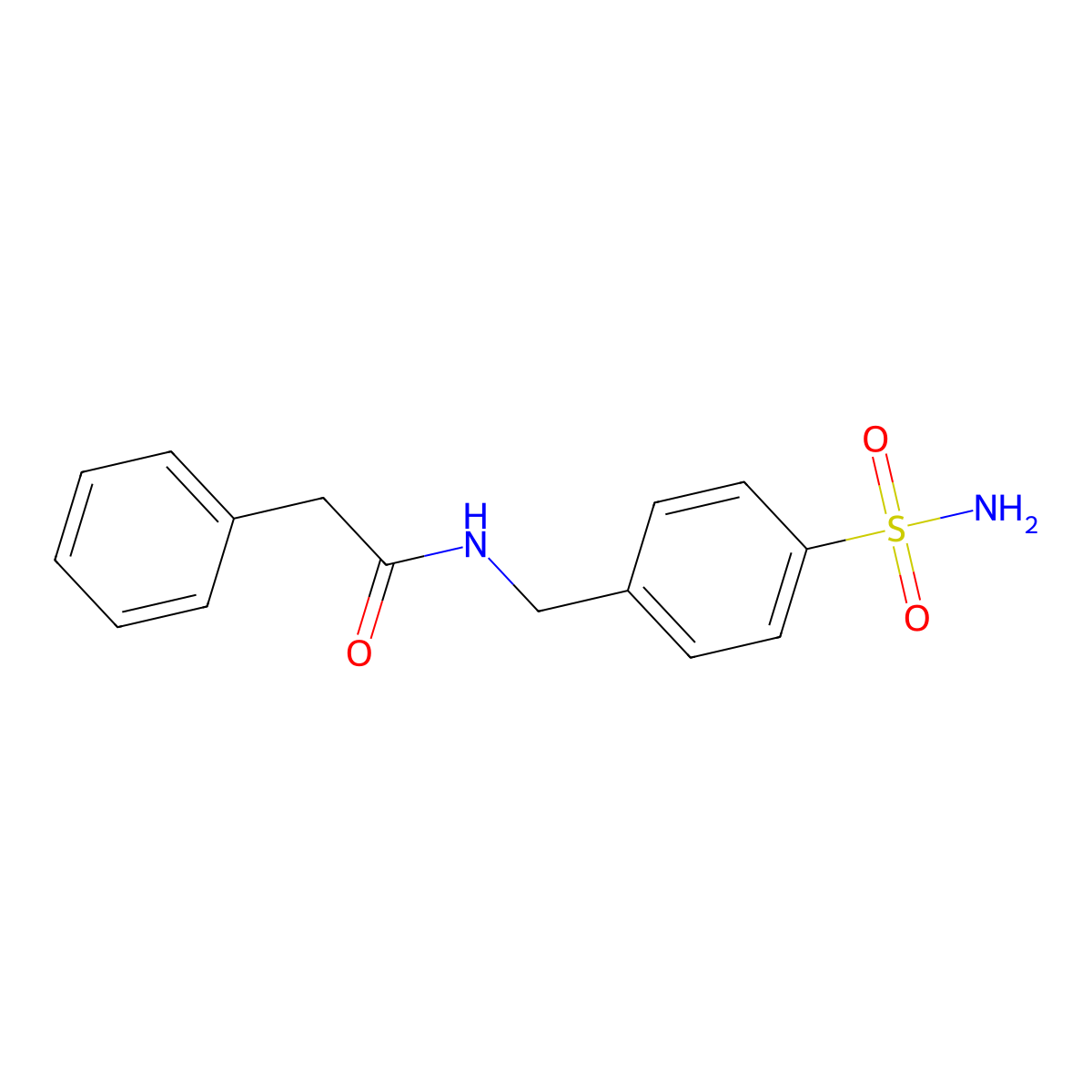 2-phenyl-N-(4-sulfamoylbenzyl)acetamide molecular structure, CAS 41352-39-0