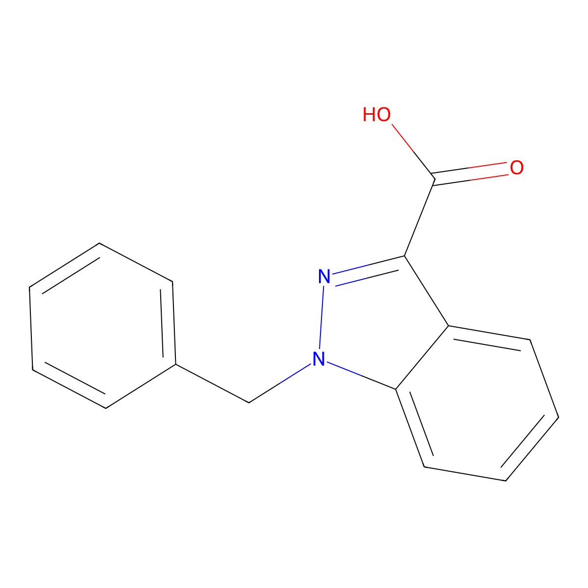 1-Benzyl-1H-indazole-3-carboxylic acid molecular structure, CAS 41354-03-4