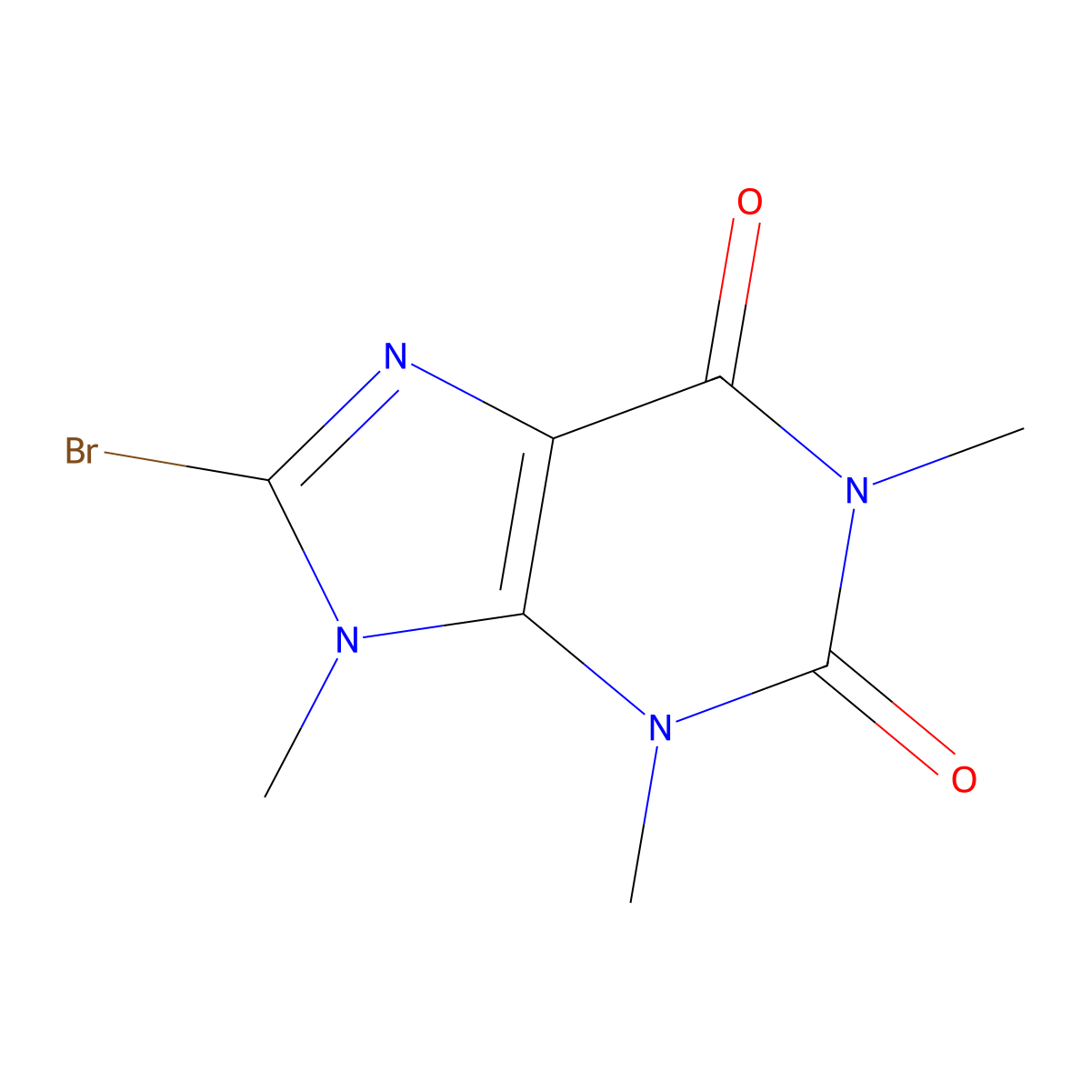 8-bromo-1,3,9-trimethyl-2,3,6,9-tetrahydro-1H-purine-2,6-dione molecular structure, CAS 413568-95-3