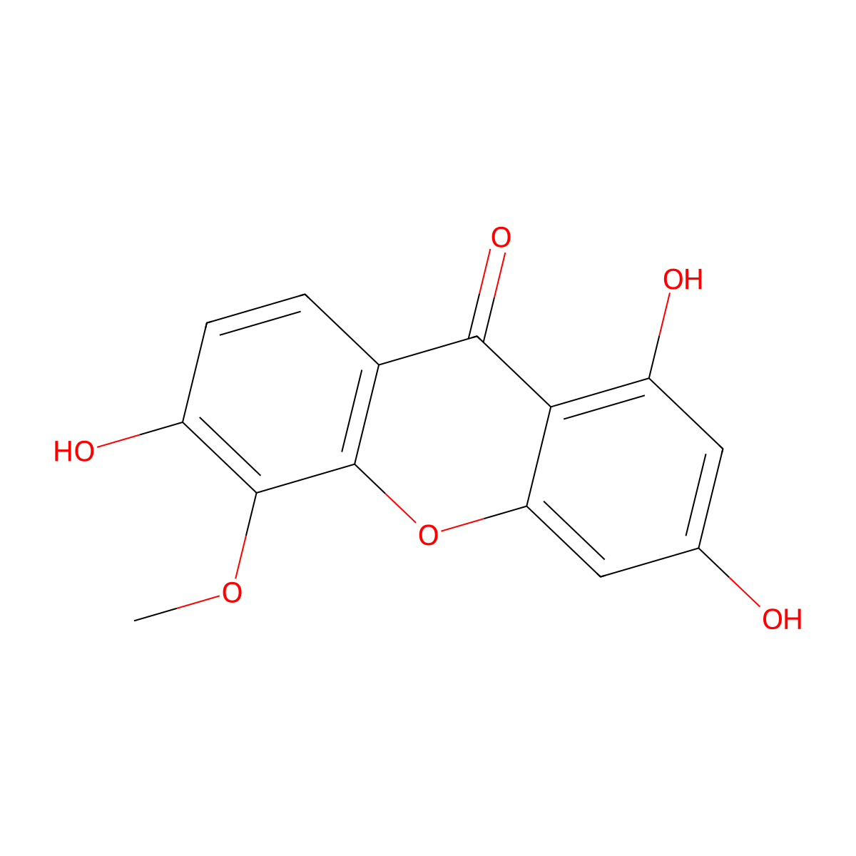 1,3,6-Trihydroxy-5-methoxyxanthone molecular structure, CAS 41357-84-0