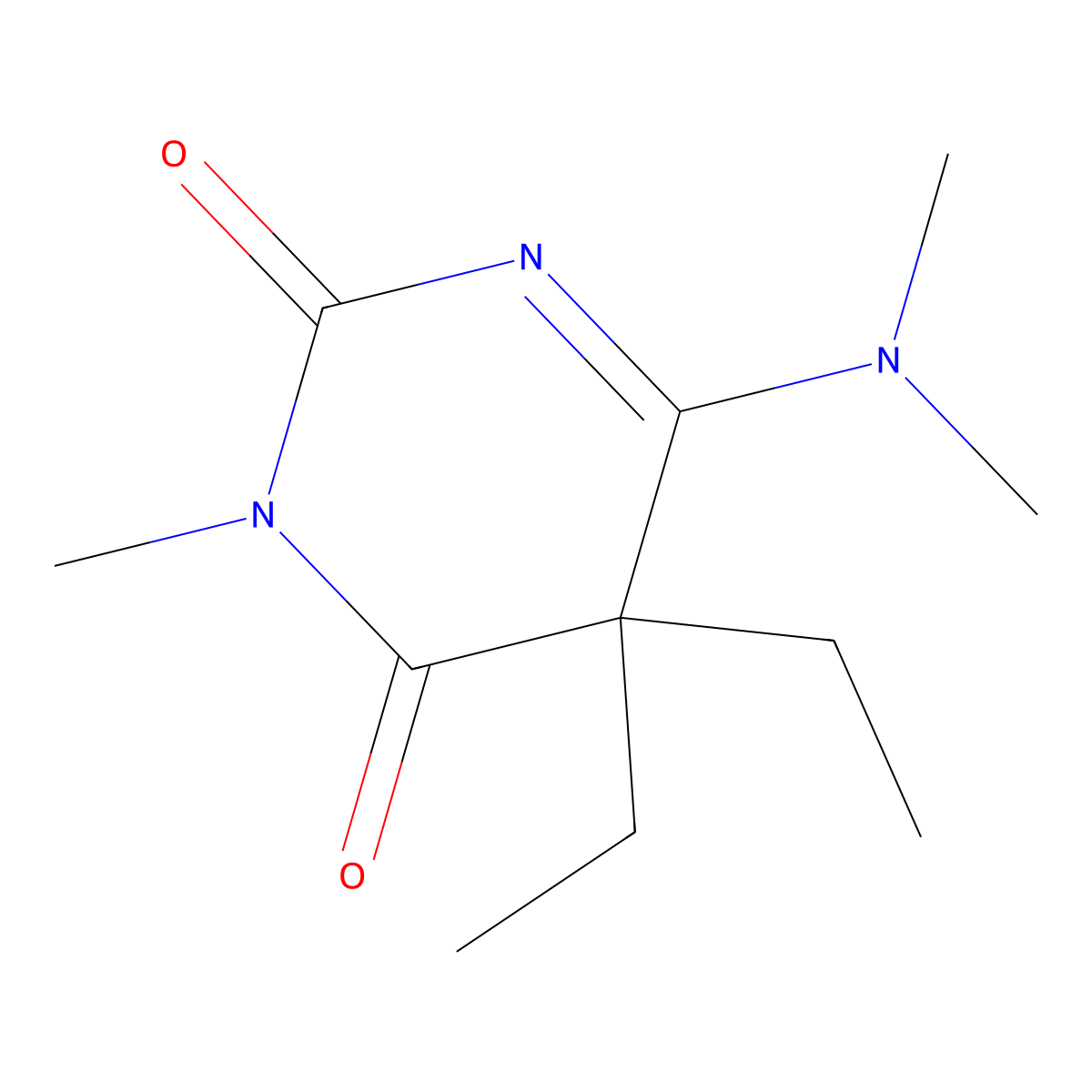 2,4(3H,5H)-Pyrimidinedione,6-(dimethylamino)-5,5-diethyl-3-methyl-(9CI) molecular structure, CAS 413571-60-5