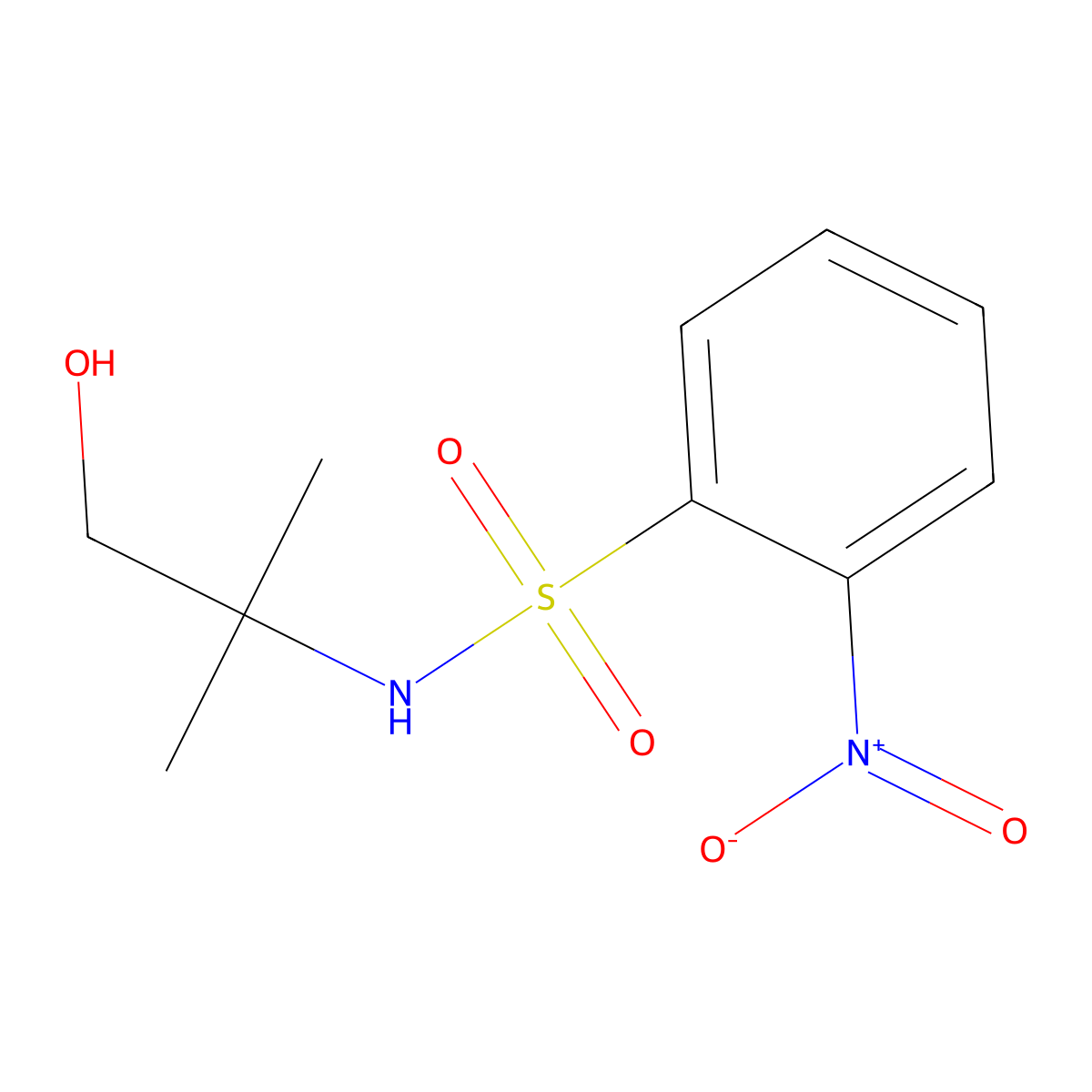 N-(1-hydroxy-2-methylpropan-2-yl)-2-nitrobenzenesulfonamide molecular structure, CAS 413572-61-9