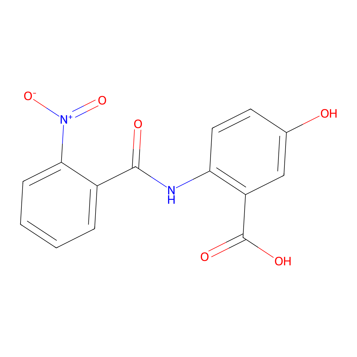5-Hydroxy-2-{[(2-nitrophenyl)carbonyl]amino}benzoic acid molecular structure, CAS 413573-10-1