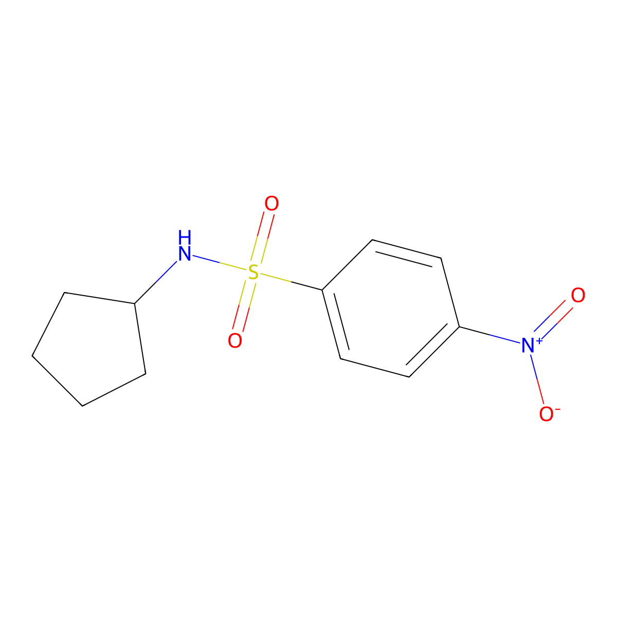 N-cyclopentyl-4-nitrobenzene-1-sulfonamide molecular structure, CAS 413573-34-9
