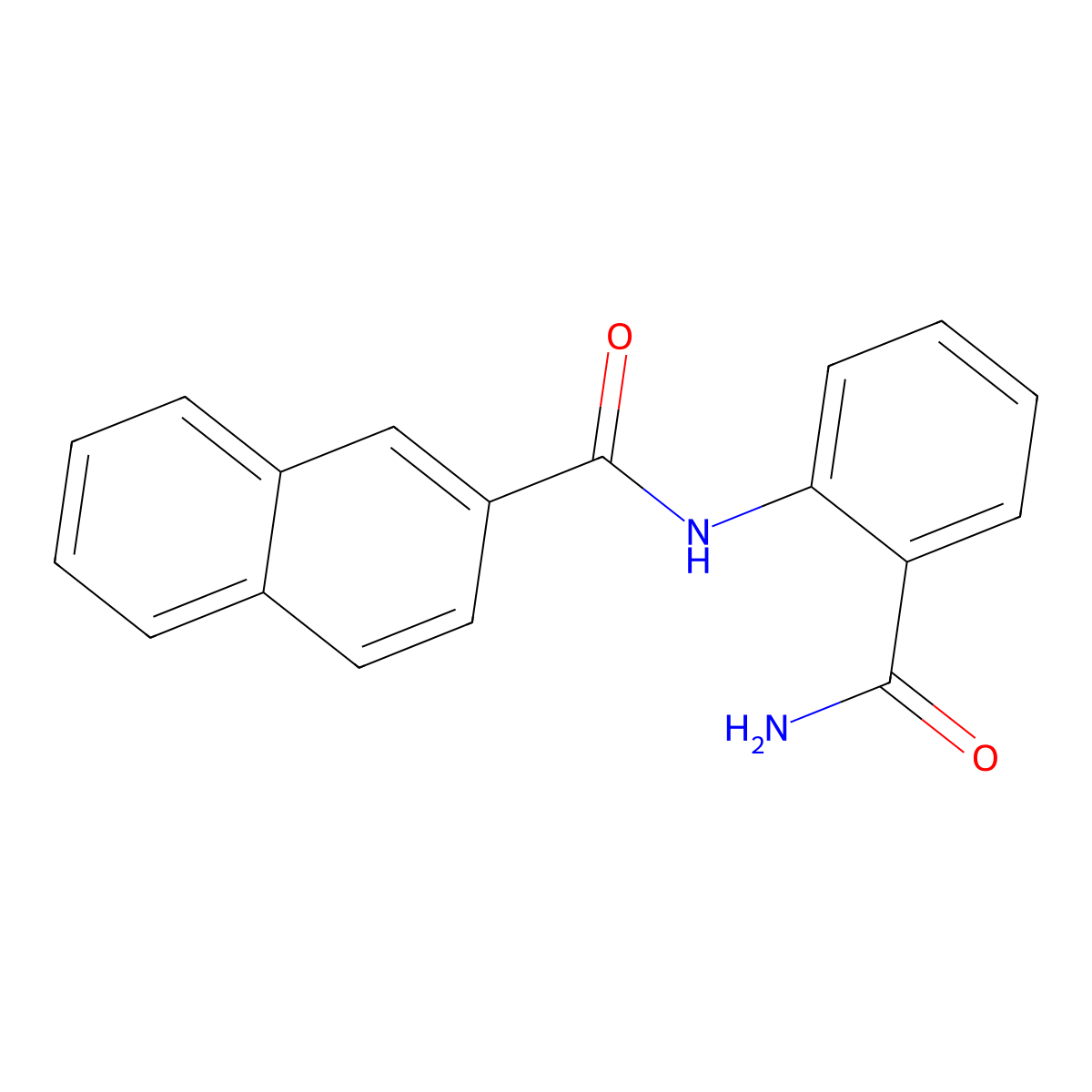 N-(2-carbamoylphenyl)naphthalene-2-carboxamide molecular structure, CAS 413573-66-7