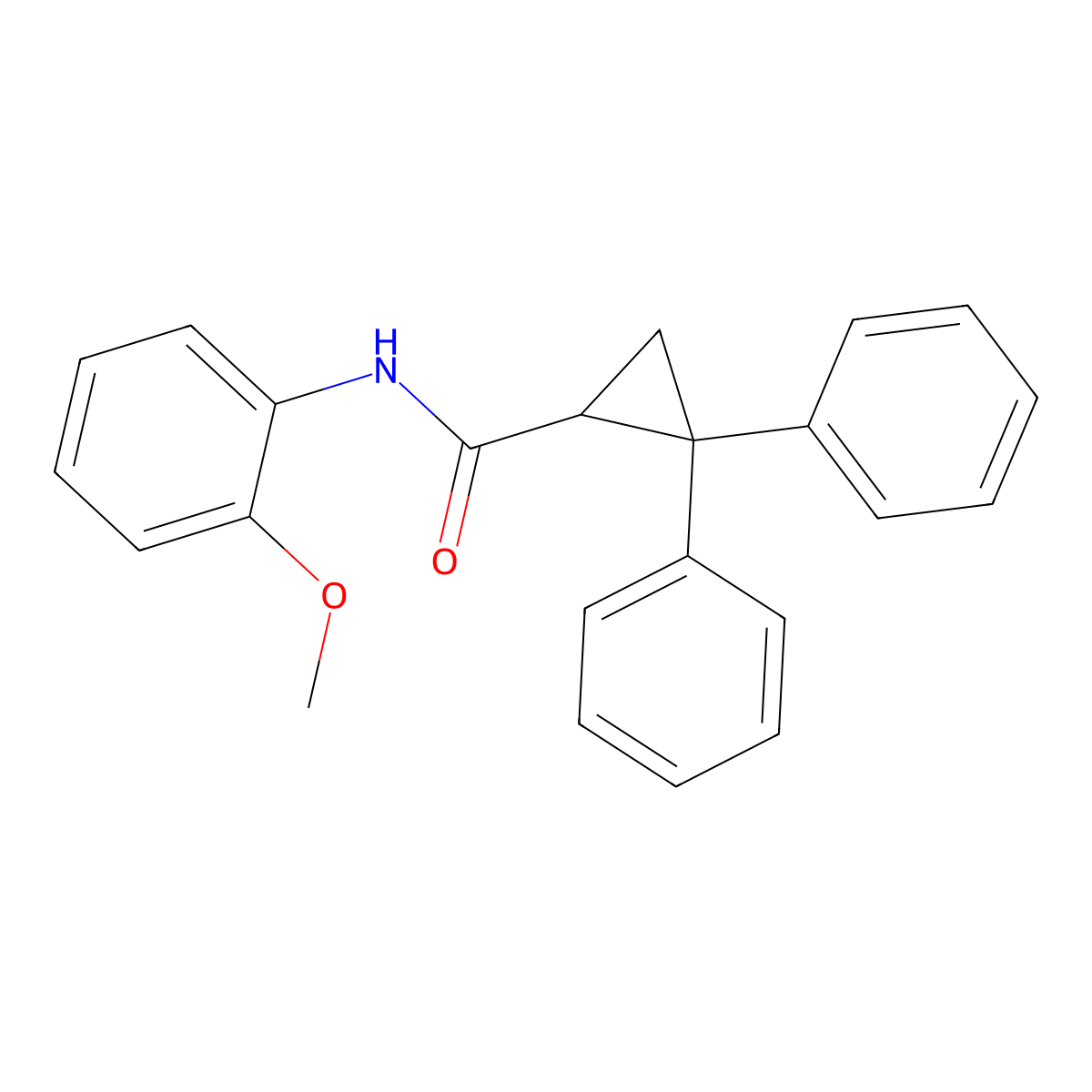 N-(2-methoxyphenyl)-2,2-diphenylcyclopropanecarboxamide molecular structure, CAS 413574-04-6