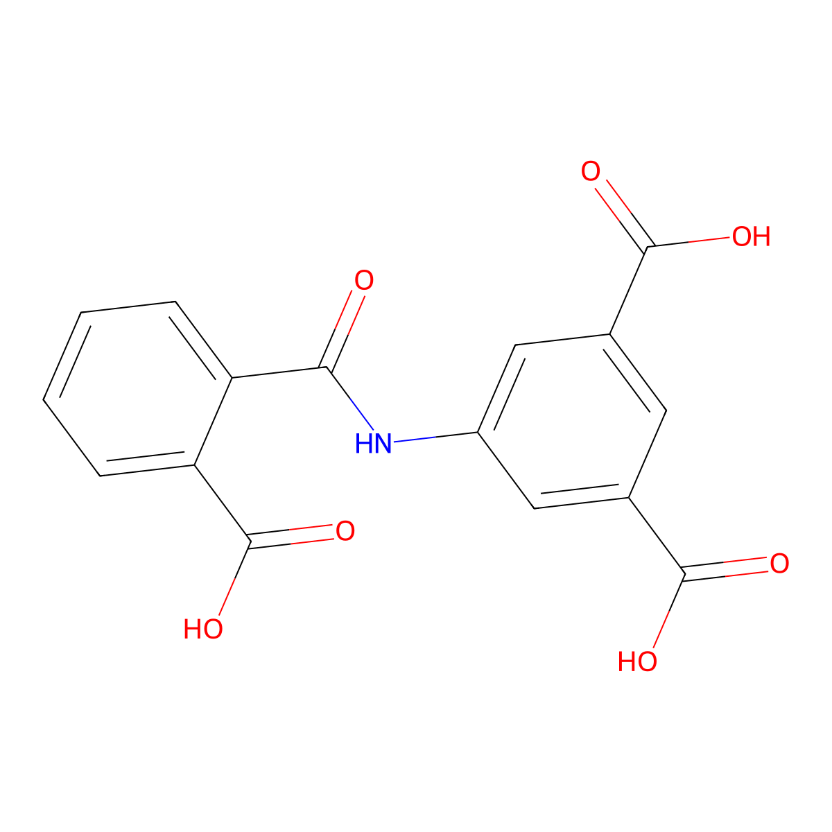 5-[(2-Carboxybenzoyl)amino]-1,3-benzenedicarboxylic acid molecular structure, CAS 413574-28-4