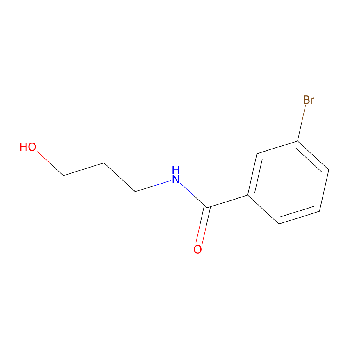 3-bromo-N-(3-hydroxypropyl)benzamide molecular structure, CAS 413574-82-0