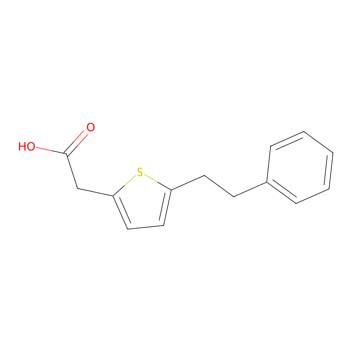 [5-(2-Phenylethyl)-2-thienyl]acetic acid molecular structure, CAS 413574-94-4