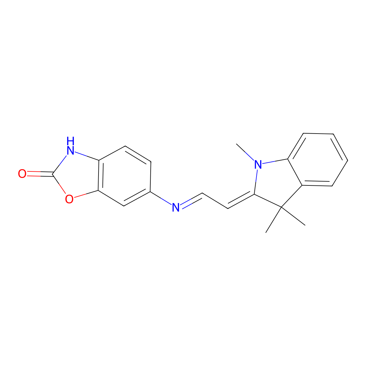 6-[[2-(1,3-Dihydro-1,3,3-trimethyl-2H-indol-2-ylidene)ethylidene]amino]-2(3H)-benzoxazolone molecular structure, CAS 413575-21-0
