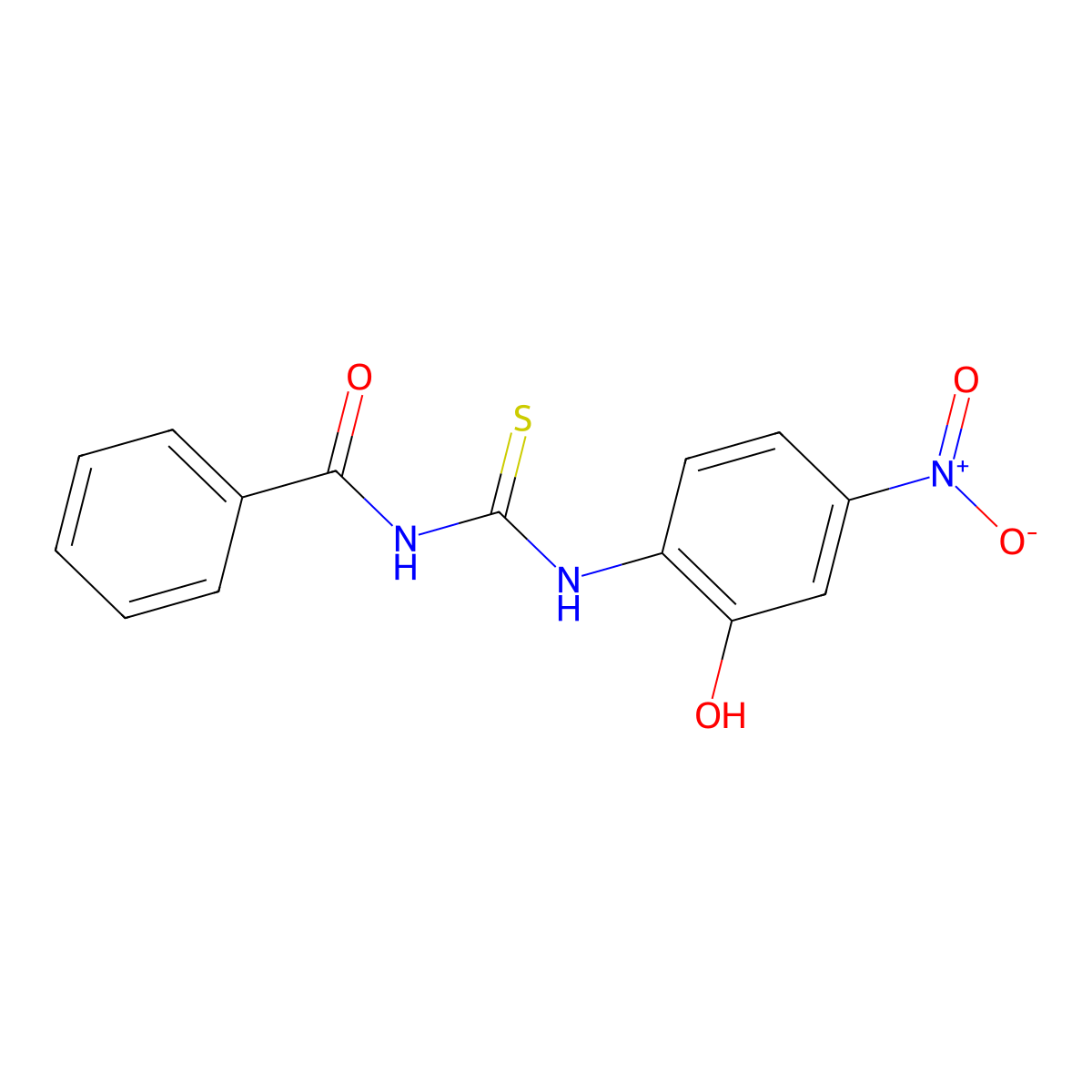 N-[(2-hydroxy-4-nitrophenyl)carbamothioyl]benzamide molecular structure, CAS 413580-38-8