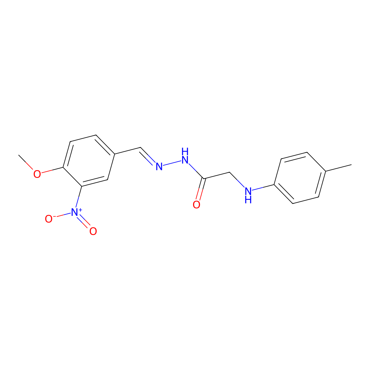 N'-(4-Methoxy-3-nitrobenzylidene)-2-(p-tolylamino)acetohydrazide molecular structure, CAS 413581-02-9