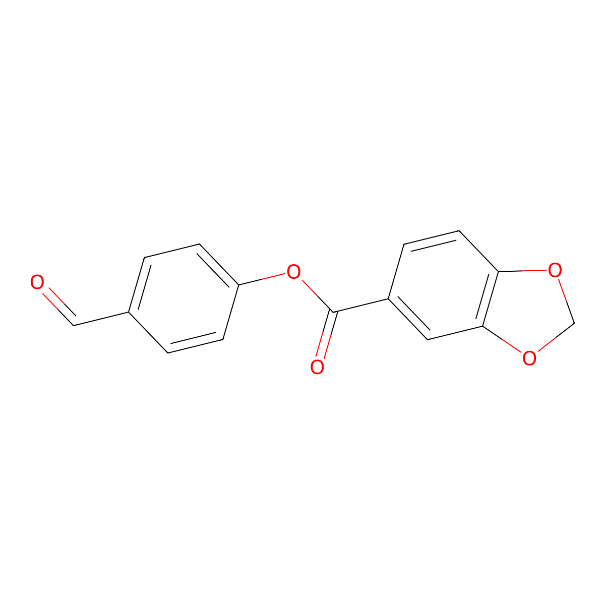 4-Formylphenyl 1,3-benzodioxole-5-carboxylate molecular structure, CAS 413581-17-6