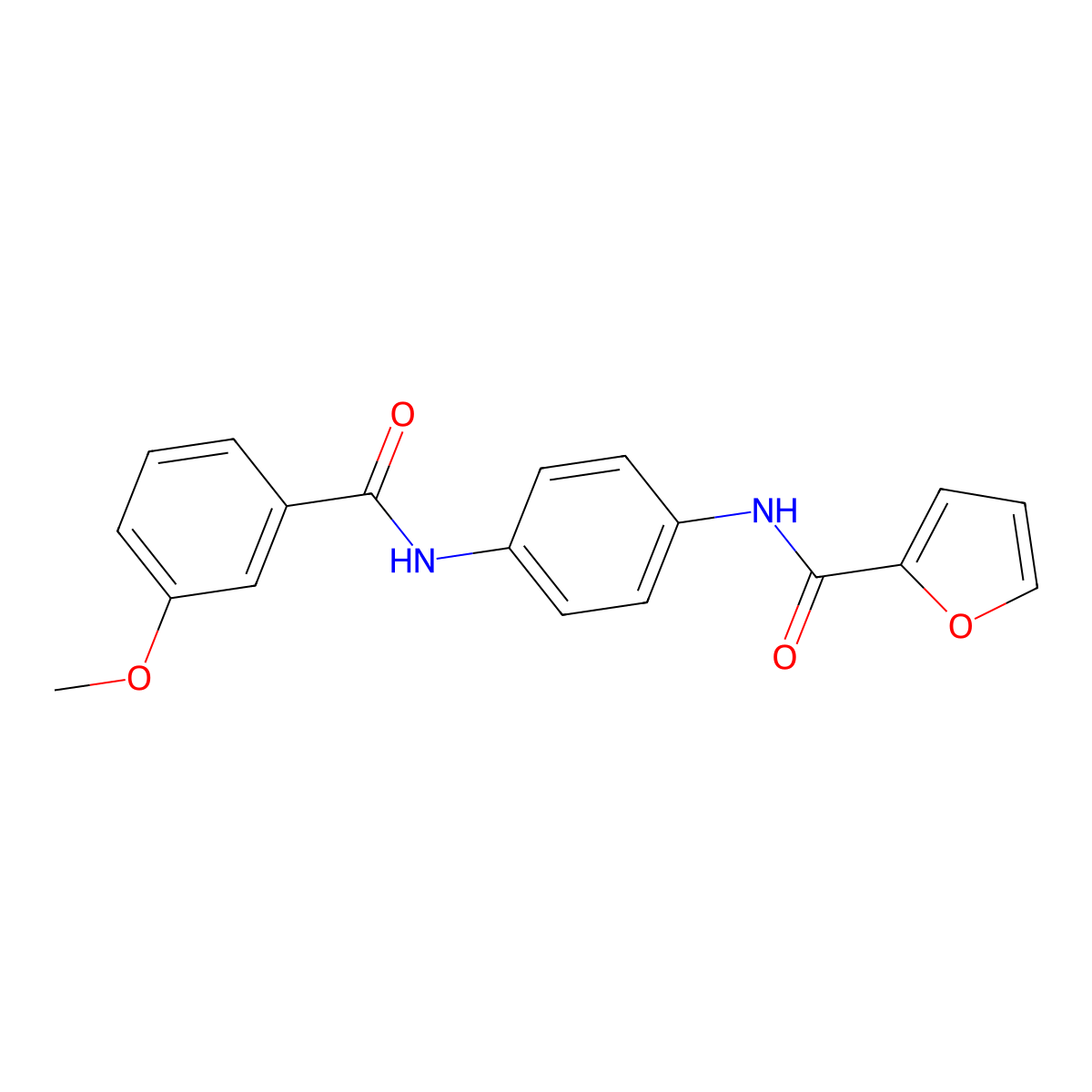 N-[4-[(3-methoxybenzoyl)amino]phenyl]furan-2-carboxamide molecular structure, CAS 413582-63-5