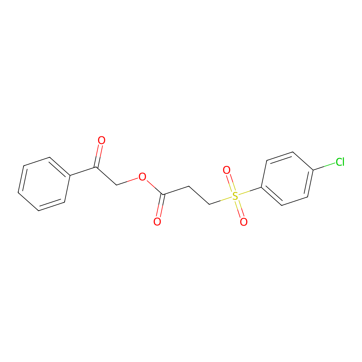 2-Oxo-2-phenylethyl 3-[(4-chlorophenyl)sulfonyl]propanoate molecular structure, CAS 413582-69-1
