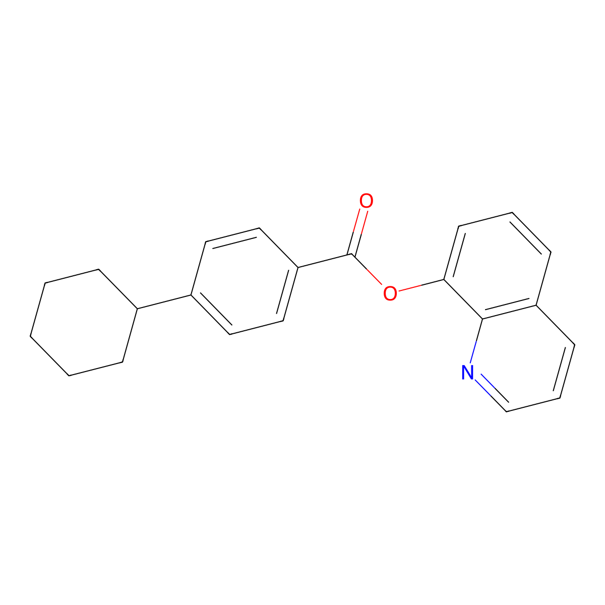 Quinolin-8-yl 4-cyclohexylbenzoate molecular structure, CAS 413583-01-4
