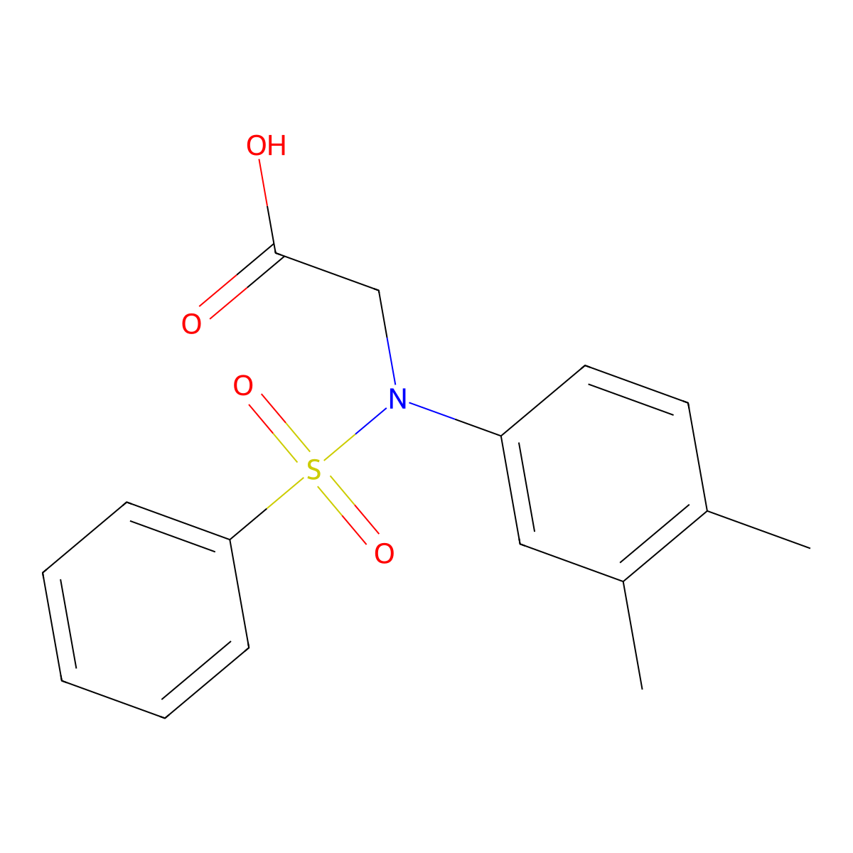 N-(3,4-dimethylphenyl)-N-(phenylsulfonyl)glycine molecular structure, CAS 413583-34-3