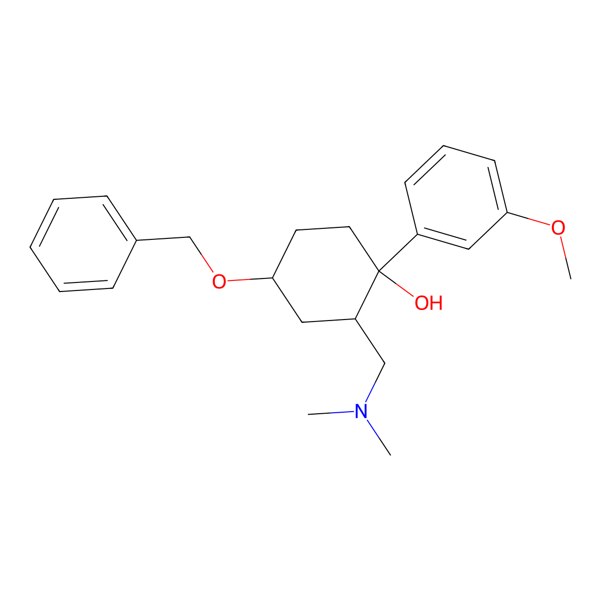 4-(Benzyloxy)-2-((dimethylamino)methyl)-1-(3-methoxyphenyl)cyclohexanol molecular structure, CAS 413587-97-0