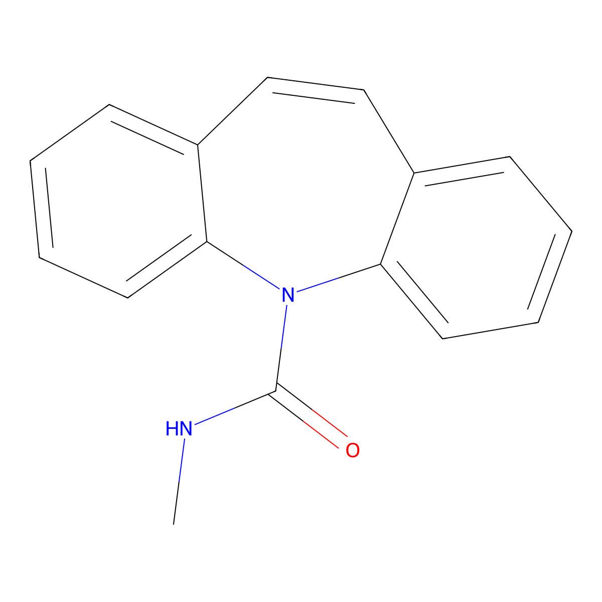 N-methylbenzo[b][1]benzazepine-11-carboxamide molecular structure, CAS 41359-02-8