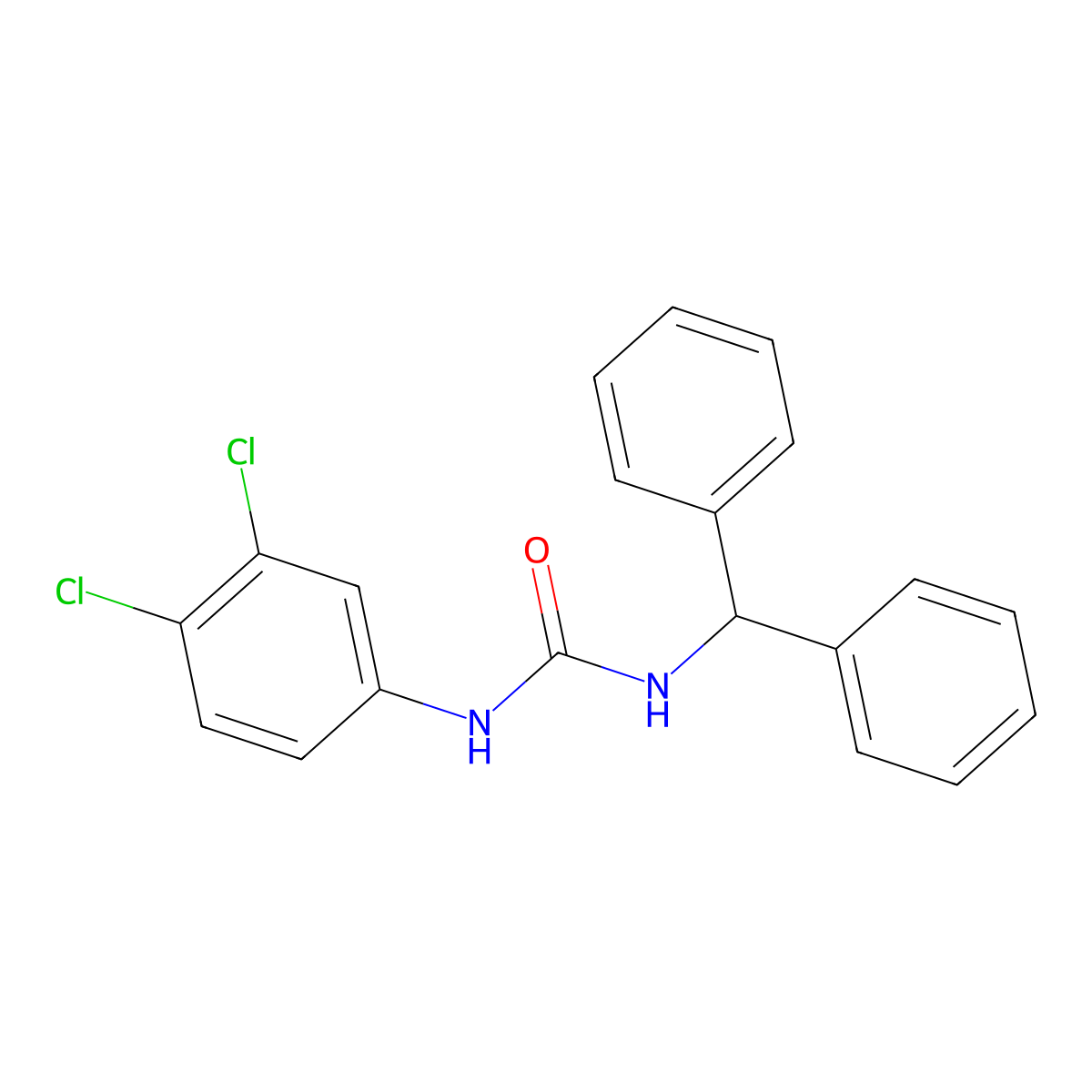N-Benzhydryl-N'-(3,4-dichlorophenyl)urea molecular structure, CAS 413590-77-9