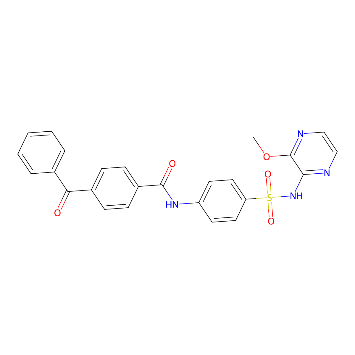 4-benzoyl-N-[4-[(3-methoxypyrazin-2-yl)sulfamoyl]phenyl]benzamide molecular structure, CAS 413593-57-4