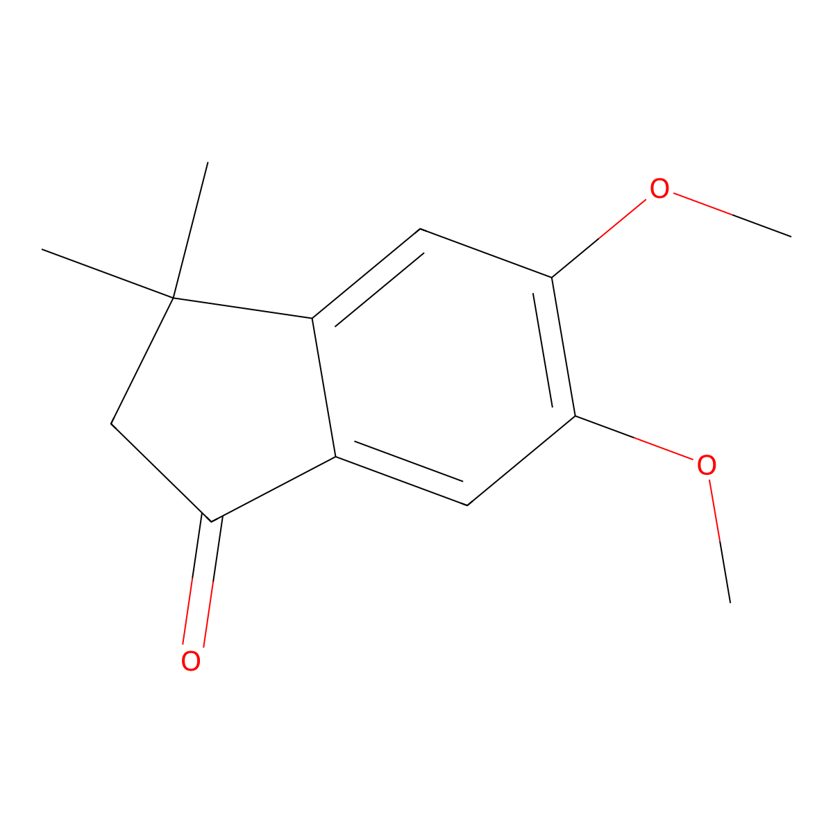 z1-Indanone, 5,6-dimethoxy-3,3-dimethyl- molecular structure, CAS 4136-26-9
