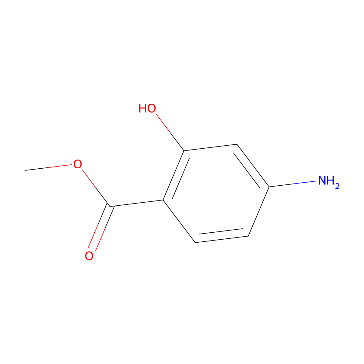 Methyl p-aminosalicylate molecular structure, CAS 4136-97-4