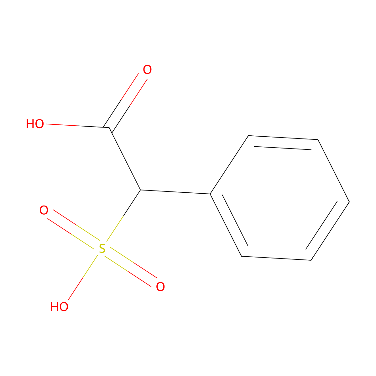 alpha-Sulfophenylacetic acid molecular structure, CAS 41360-32-1