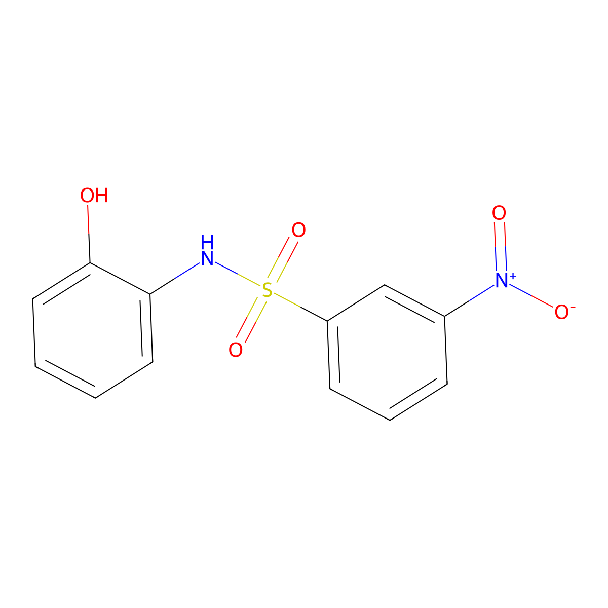 N-(2-hydroxyphenyl)-3-nitrobenzenesulfonamide molecular structure, CAS 413604-56-5