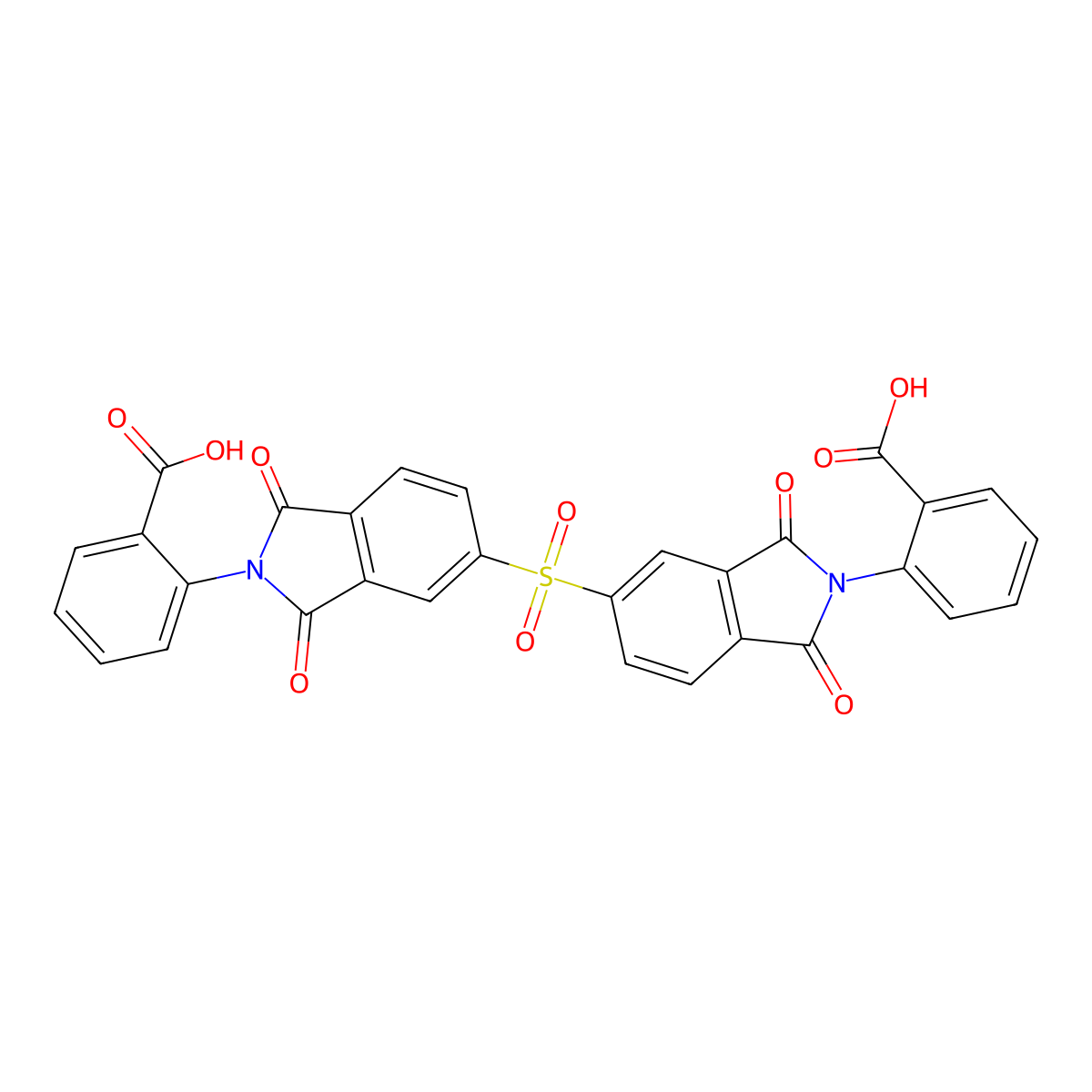 2,2'-[sulfonylbis(1,3-dioxo-1,3-dihydro-2H-isoindole-5,2-diyl)]dibenzoic acid molecular structure, CAS 413608-42-1