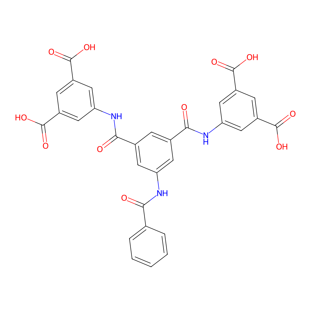 5,5'-((5-Benzamidoisophthaloyl)bis(azanediyl))diisophthalic acid molecular structure, CAS 413608-43-2