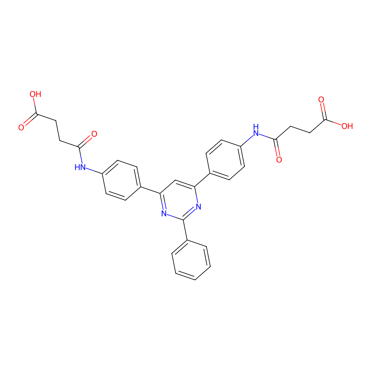 3-[N-(4-{6-[4-(3-carboxypropanoylamino)phenyl]-2-phenylpyrimidin-4-yl}phenyl)c arbamoyl]propanoic acid molecular structure, CAS 413609-33-3