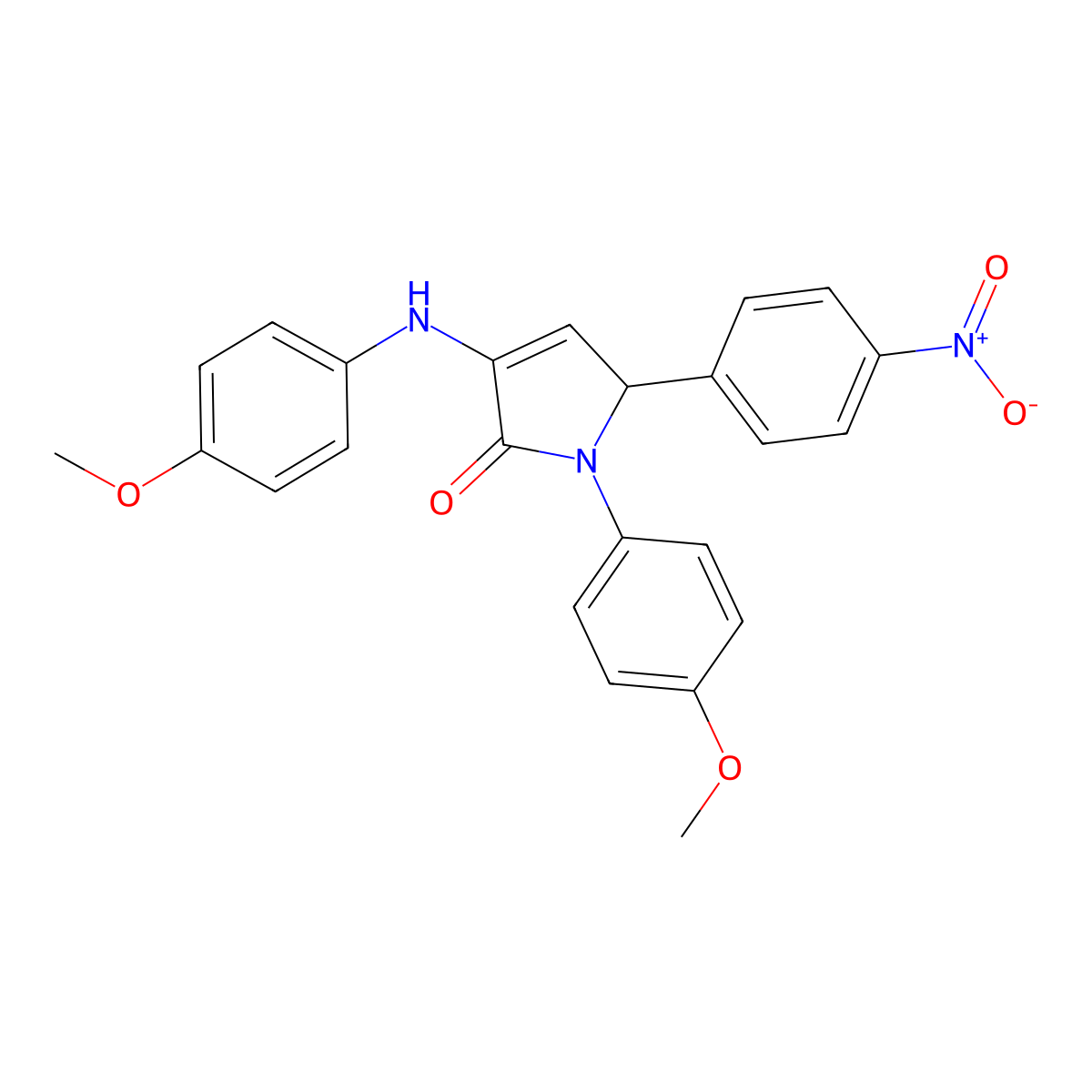 4-(4-methoxyanilino)-1-(4-methoxyphenyl)-2-(4-nitrophenyl)-2H-pyrrol-5-one molecular structure, CAS 413610-26-1
