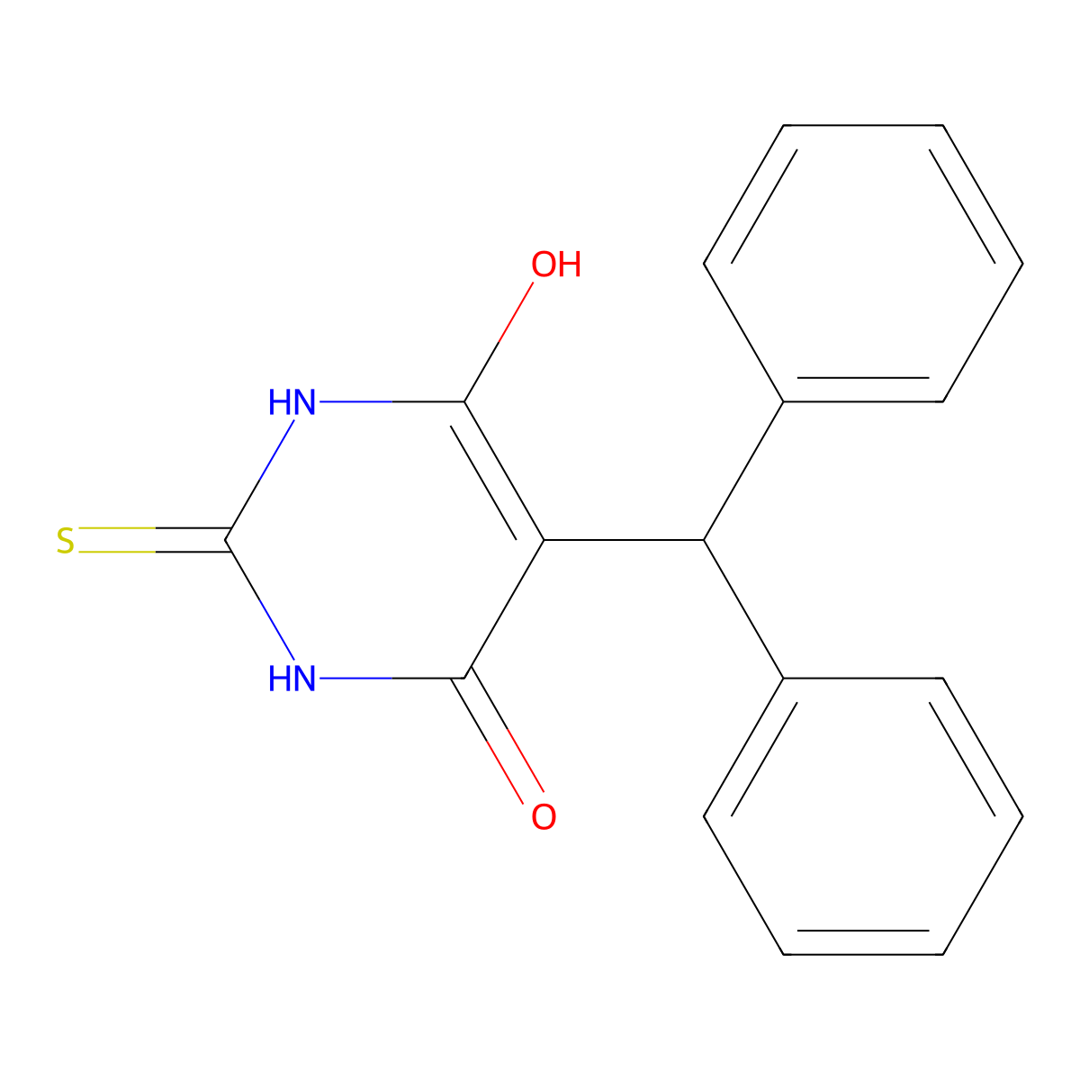 5-benzhydryl-6-hydroxy-2-sulfanylidene-1H-pyrimidin-4-one molecular structure, CAS 413610-78-3