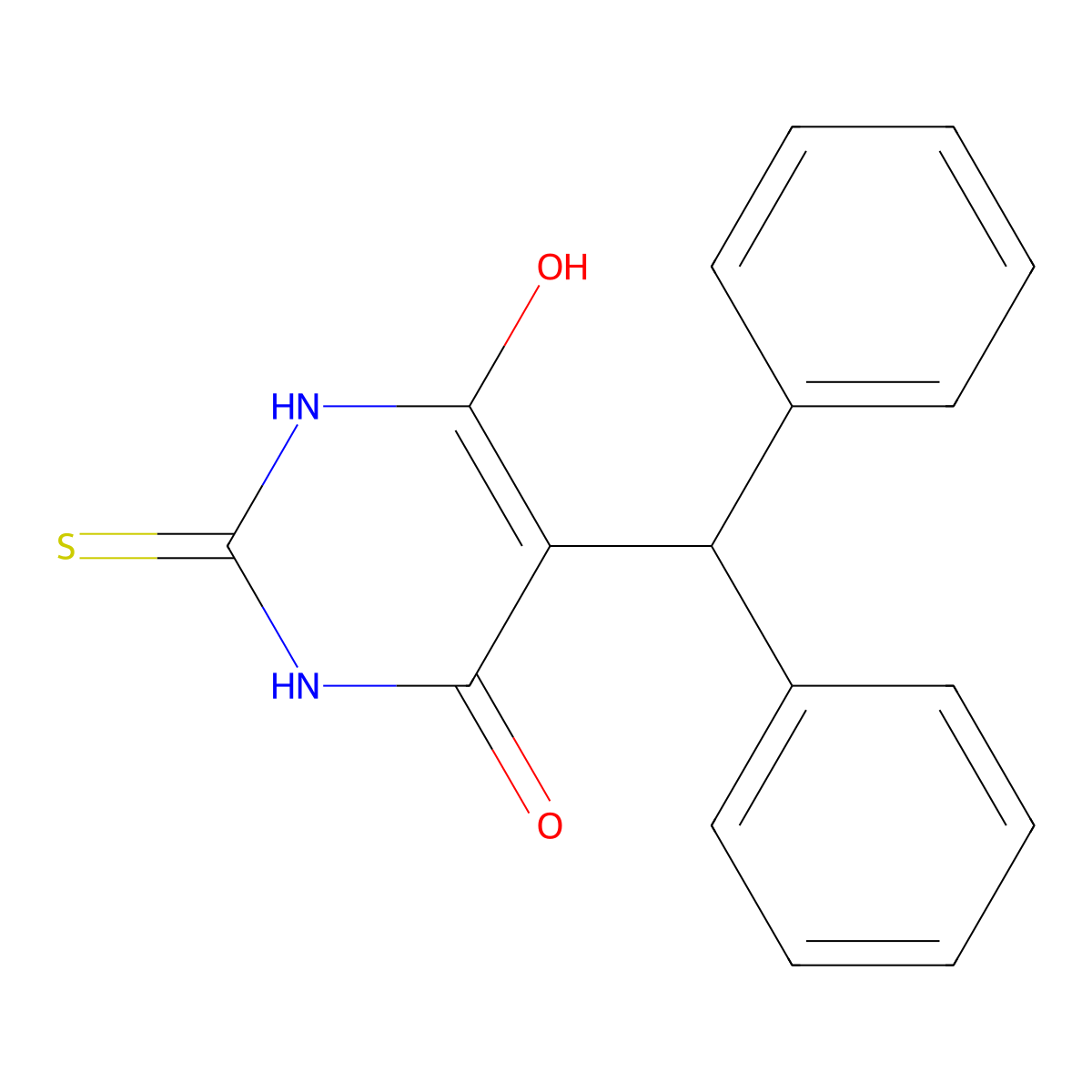 5-benzhydryl-6-hydroxy-2-sulfanylidene-1H-pyrimidin-4-one molecular structure, CAS 413610-78-3