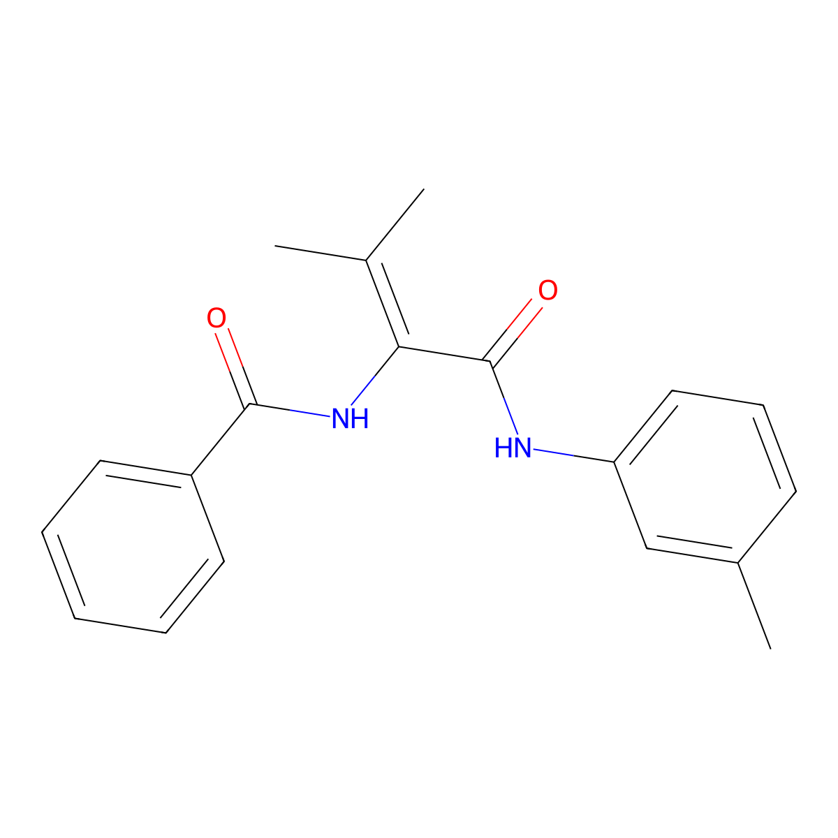 N-[3-methyl-1-(3-methylanilino)-1-oxobut-2-en-2-yl]benzamide molecular structure, CAS 413612-43-8