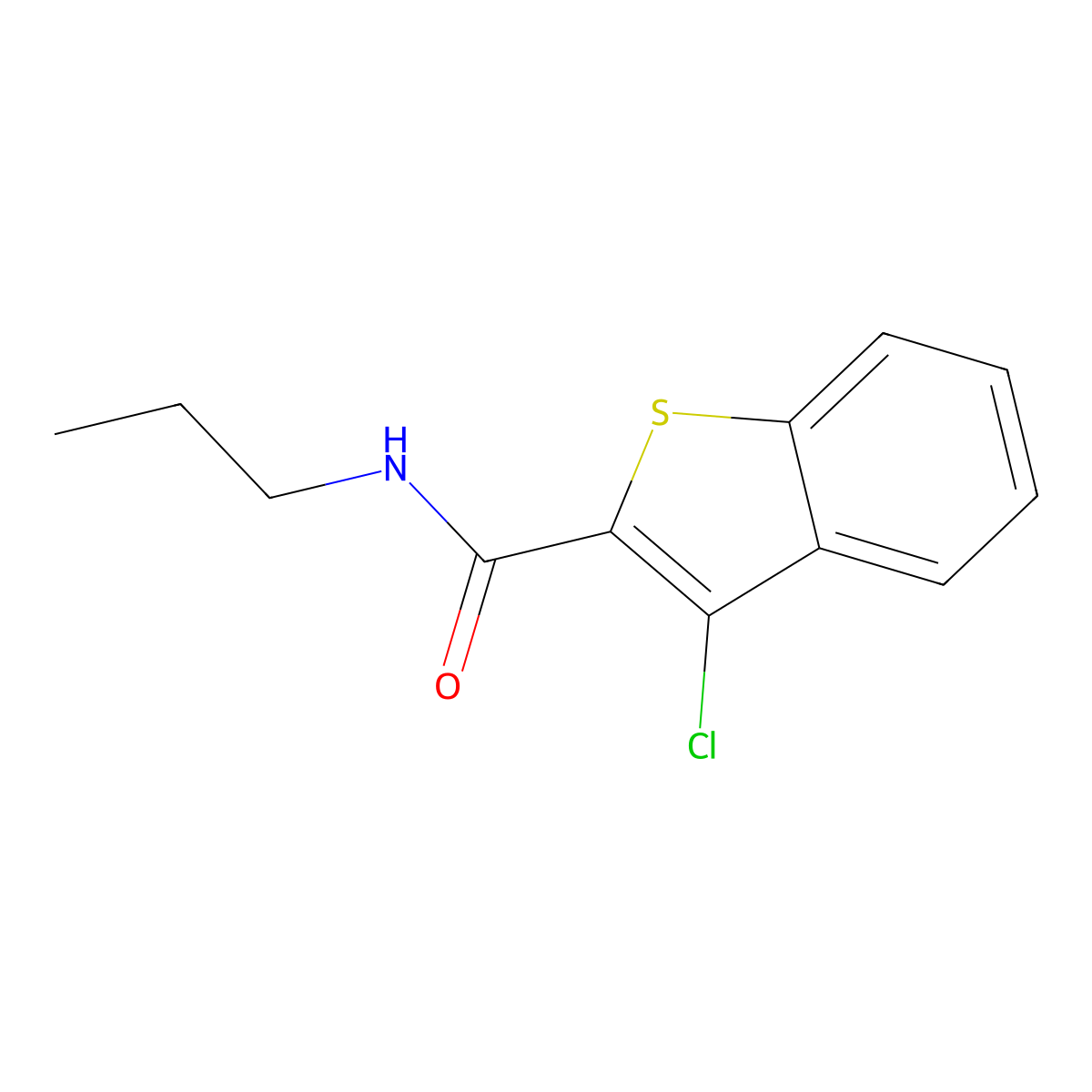 3-chloro-N-propyl-1-benzothiophene-2-carboxamide molecular structure, CAS 413613-07-7